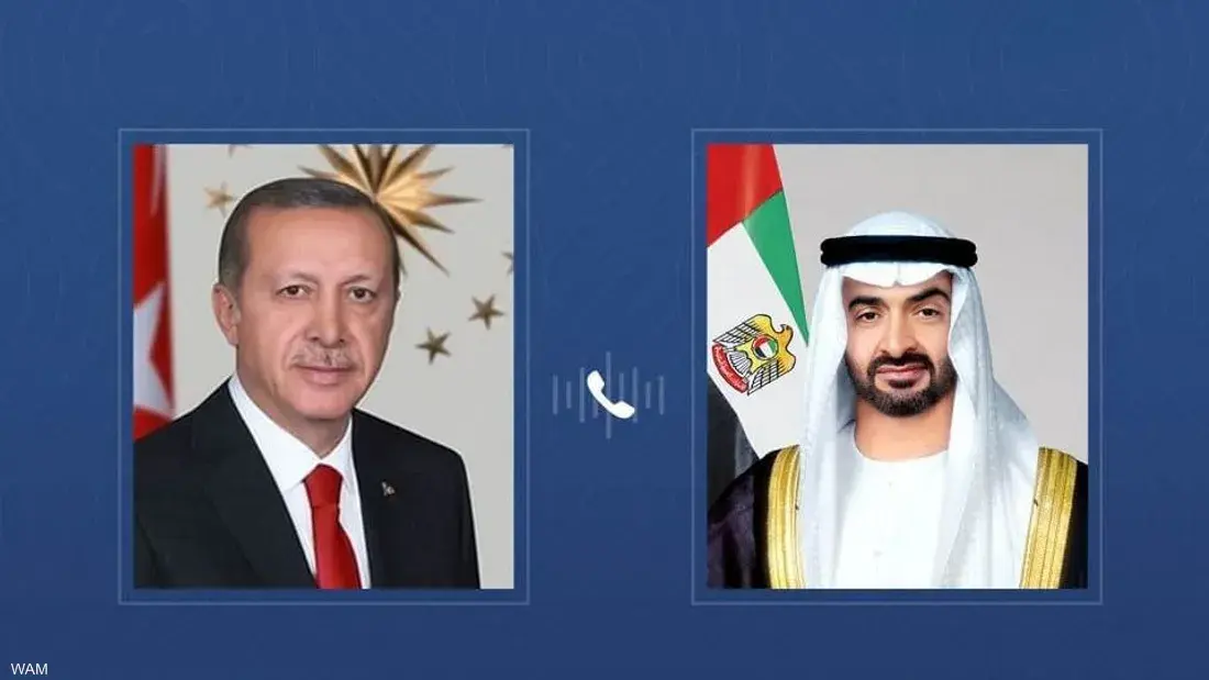 رئيس دولة الإمارات يبحث مع نظيره التركي التطورات الإقليمية