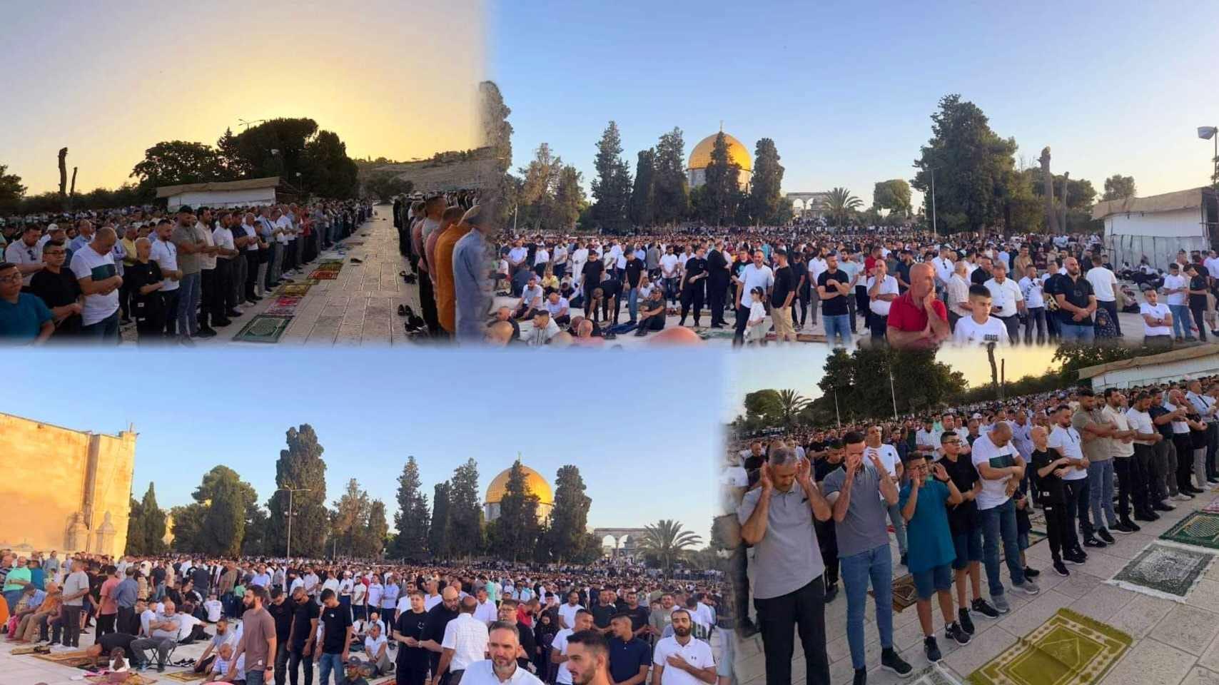 80 الف مصلٍ يؤدون صلاة عيد الأضحى في المسجد الأقصى