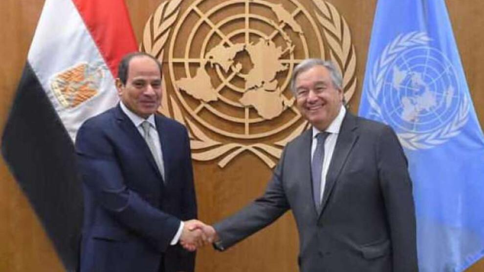 السيسي يبحث مع غوتيريش جهود وقف إطلاق النار بغزة