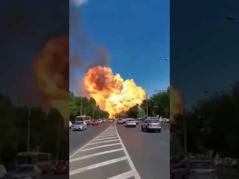 بالفيديو : انفجار هائل لمحطة غاز في مدينة فولجوجراد الروسية