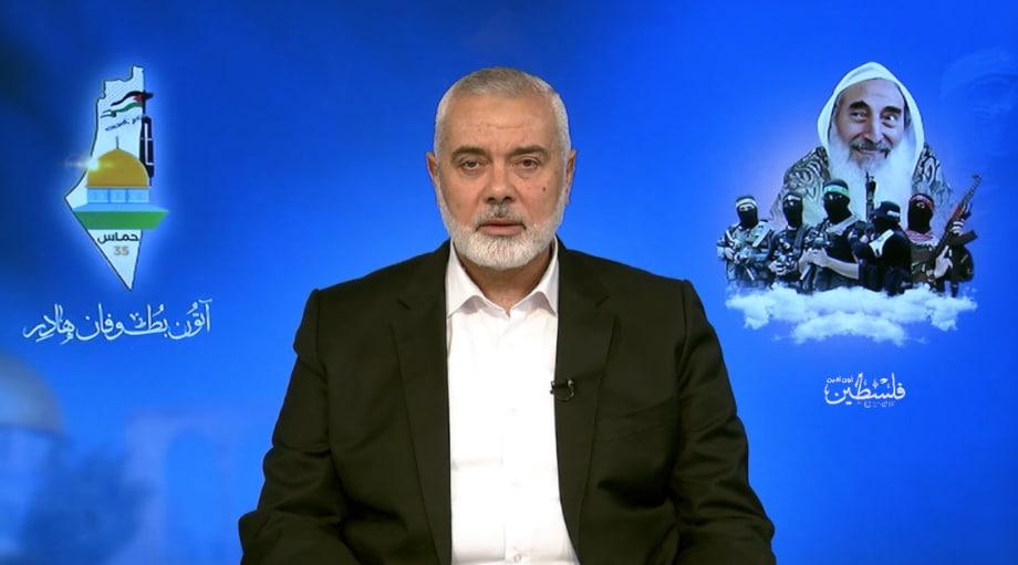 هنية يلقي خطاباً متلفزاً بمناسبة الذكرى الـ35 لانطلاقة حركة حماس