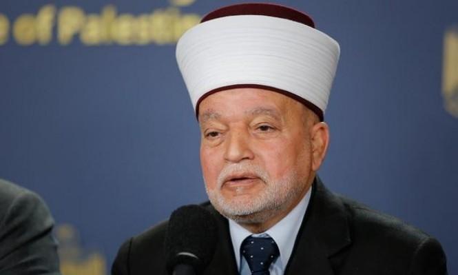 مفتي فلسطين يدين منع الاحتلال لأعمال ترميم الأقصى