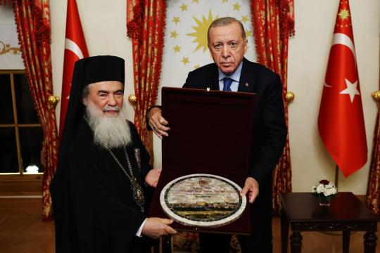 البطريرك ثيوفيلوس الثالث والرئيس أردوغان يؤكدان أنّ «الستاتيكو» ركيزة من ركائز حفظ إرث مدينة القدس