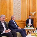 ابن سلمان يجري مباحثات مع أمين عام المجلس الأعلى للأمن الإيراني