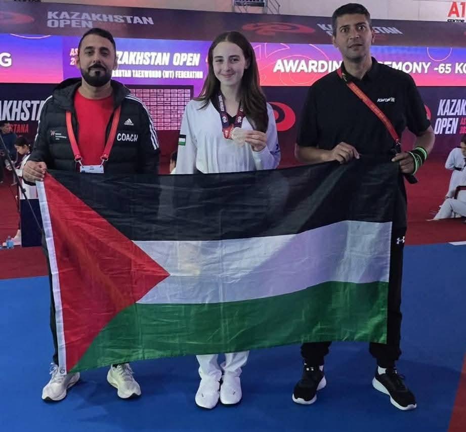 ذهبية وبرونزية حصيلة مشاركة فلسطين في بطولة كازاخستان الدولية للتايكواندو